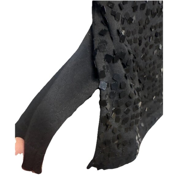 Jacque & KoKo Women's Black V-Neck Sequin Embellished Blouse Tunic Top Sz 18/20 - Picture 4 of 8